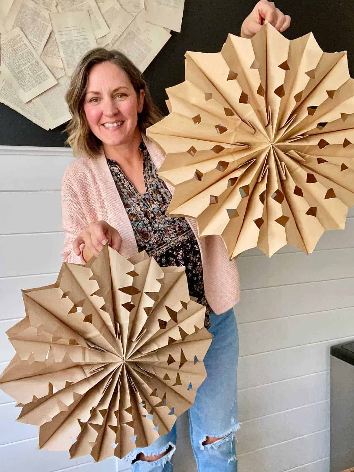 Diy lunch bag snowflakes