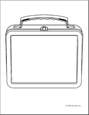 Clip art lunch box coloring page i