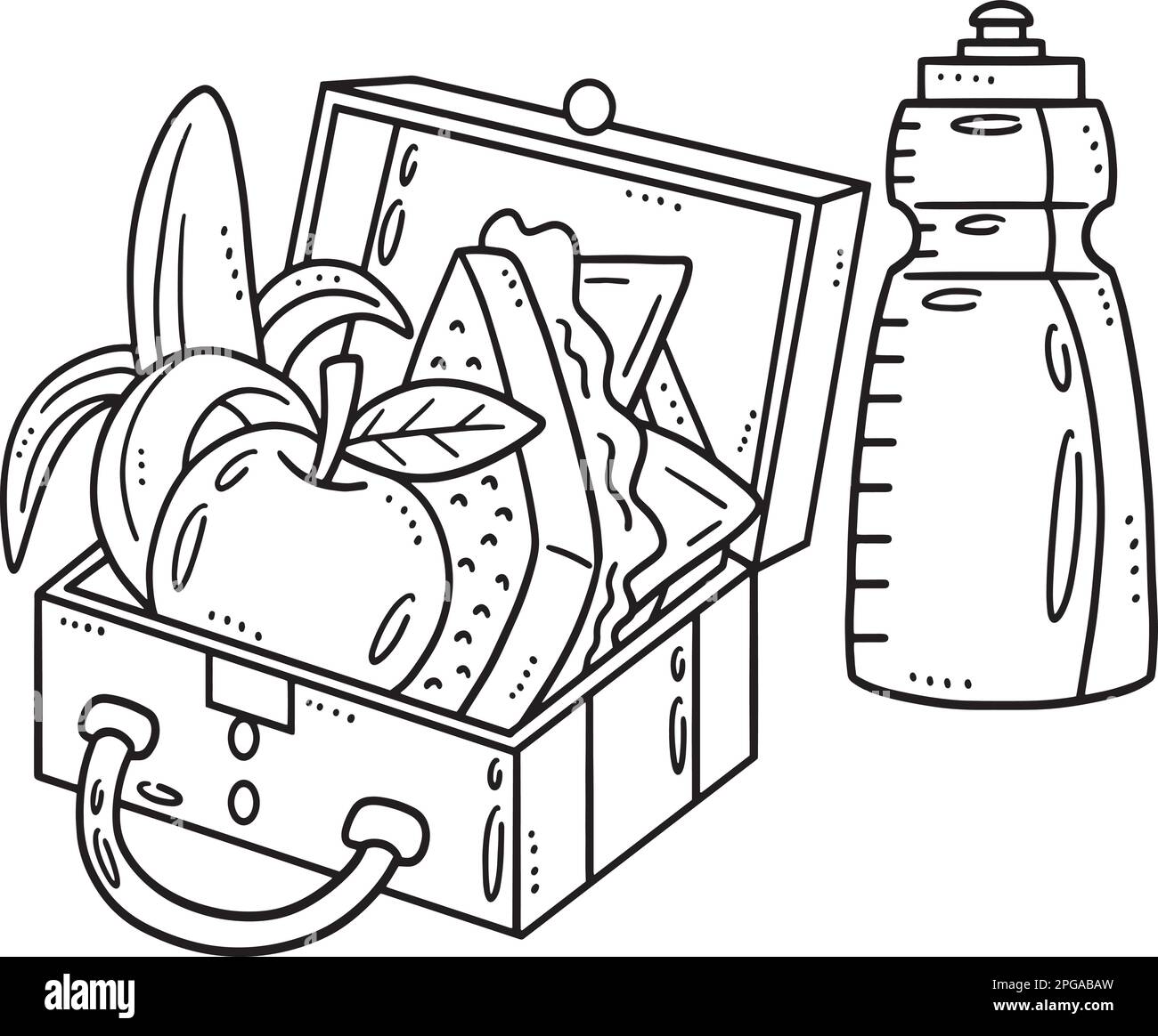 Lunch box isolated coloring page for kids stock vector image art