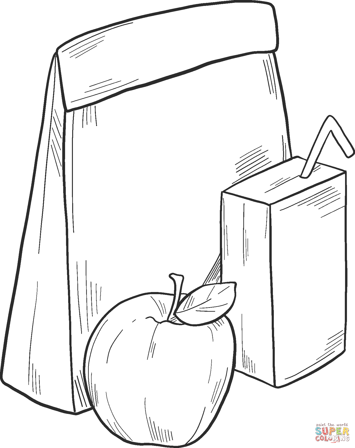 Lunch bag coloring page free printable coloring pages