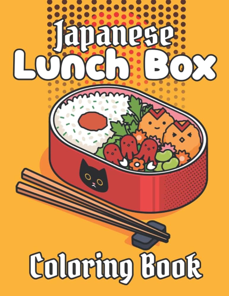 Japanese lunch box coloring book yummy delicious food kids coloring pages of sushi onigiri ramen and more for color awareness and recognition world painting books