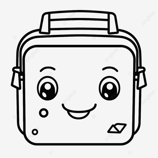 Happy faces lunch box cartoon coloring pages mrs pencils outline sketch drawing vector car drawing cartoon drawing wing drawing png and vector with transparent background for free download