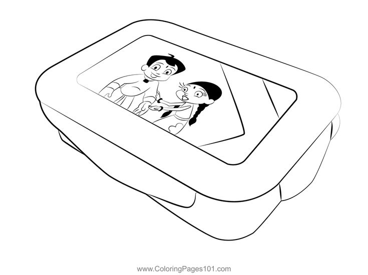 Chhota bheem lunch box in pink for girls coloring page coloring pages for girls coloring pages coloring pages for kids