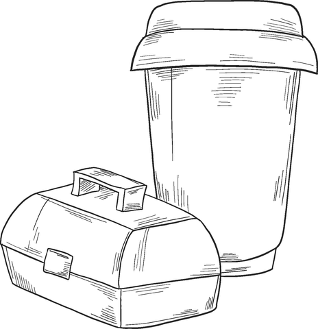 Lunch box and drink coloring page free printable coloring pages