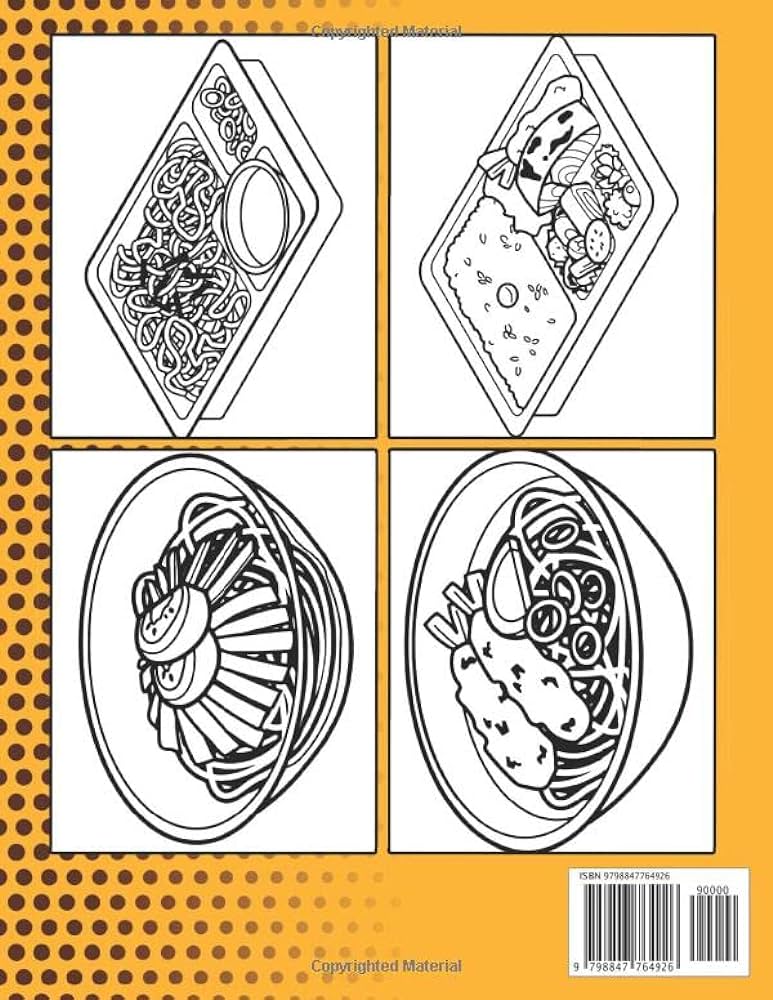 Japanese lunch box coloring book yummy delicious food kids coloring pages of sushi onigiri ramen and more for color awareness and recognition world painting books