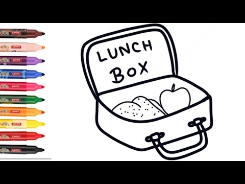 Lunch box drawing coloring painting for kids ranieasydrawingart learn toddlers