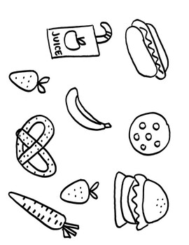 Lunch box cut glue coloring page by alice hang tpt