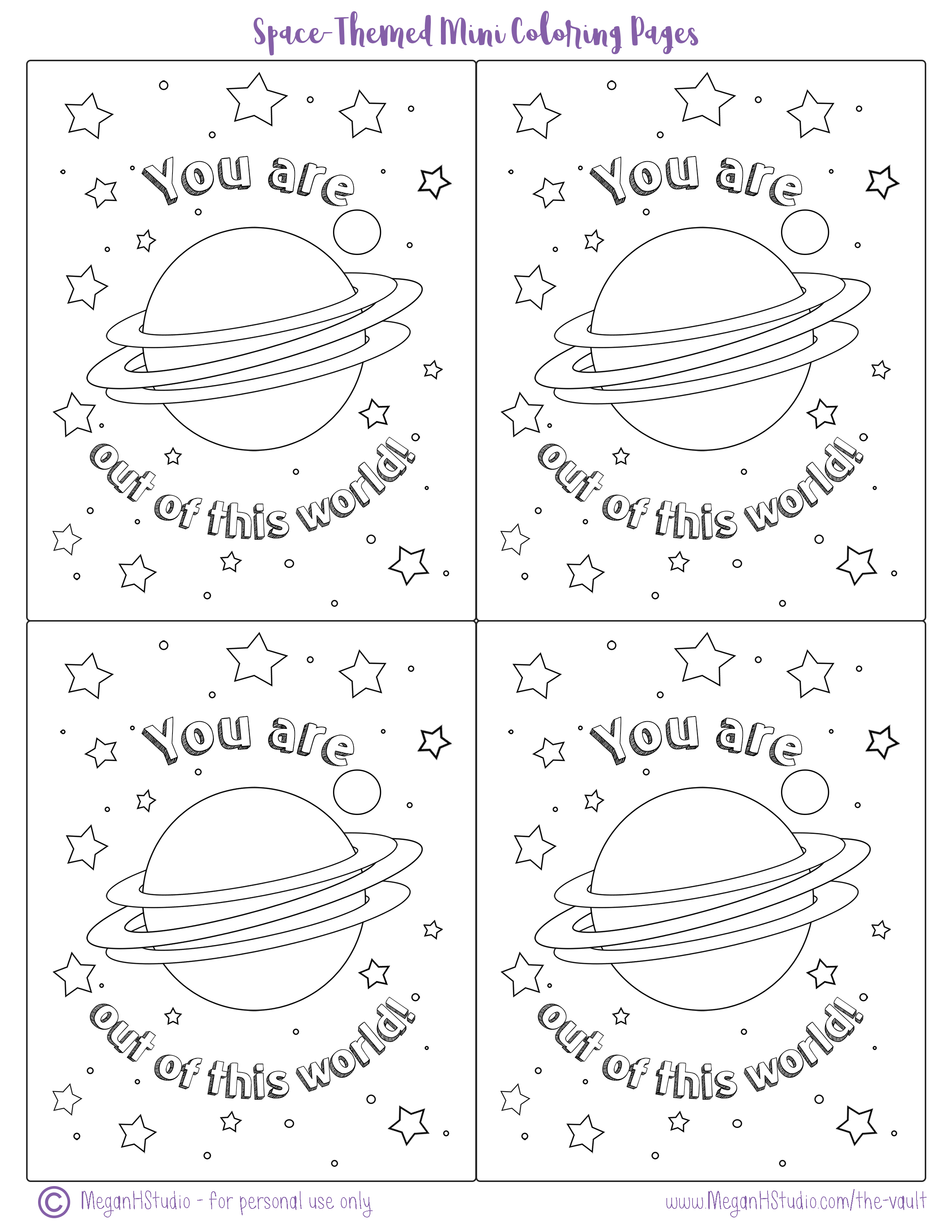 Free printable mini coloring pages