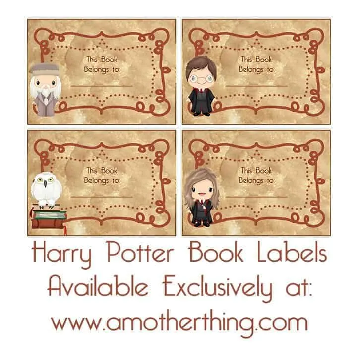 Free printable harry potter book labels and lunch box notes its a mother thing