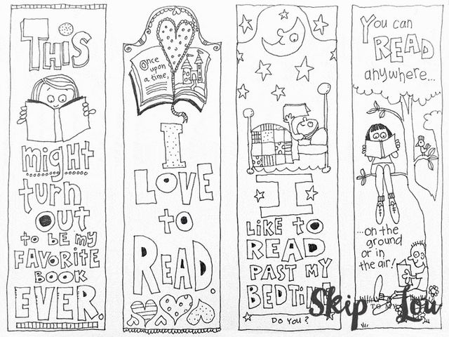 Free coloring bookmarks skip to my lou