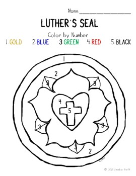 Luthers seal color by number by hoefts house tpt