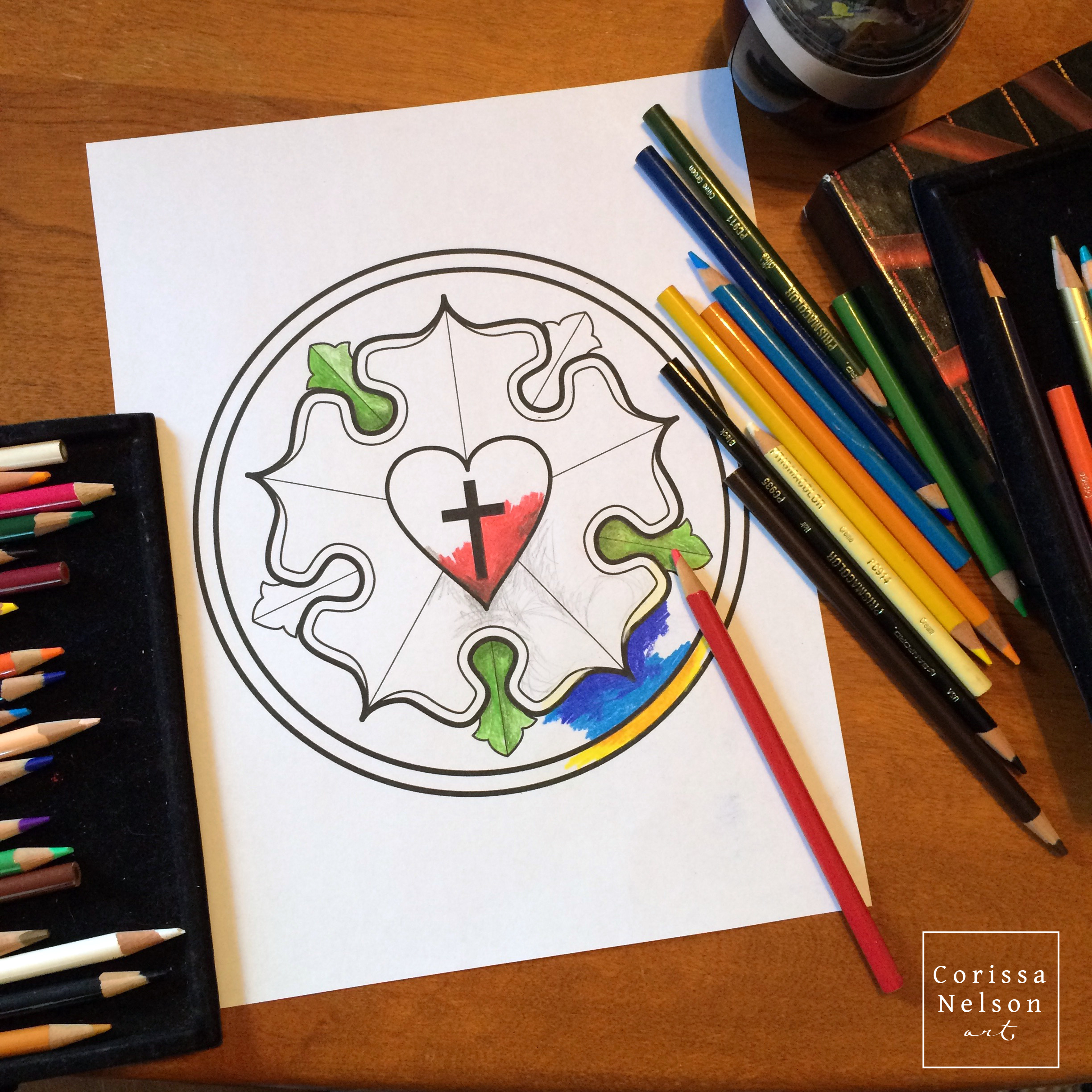 Luther seal reformation coloring page â corissa nelson