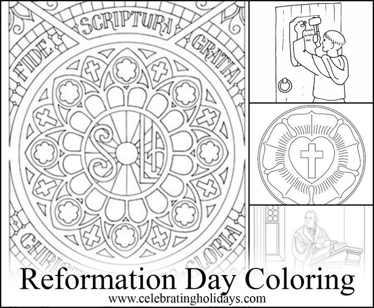 Reformation day coloring pages reformation day luther rose reformation