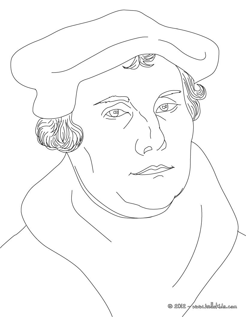 Martin luther german protestant reformer coloring pages