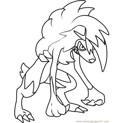 Lycanroc midnight form pokemon sun and moon coloring pages for kids