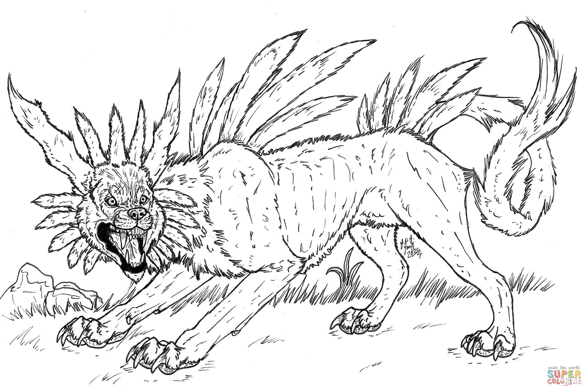 Garurumon coloring page free printable coloring pages