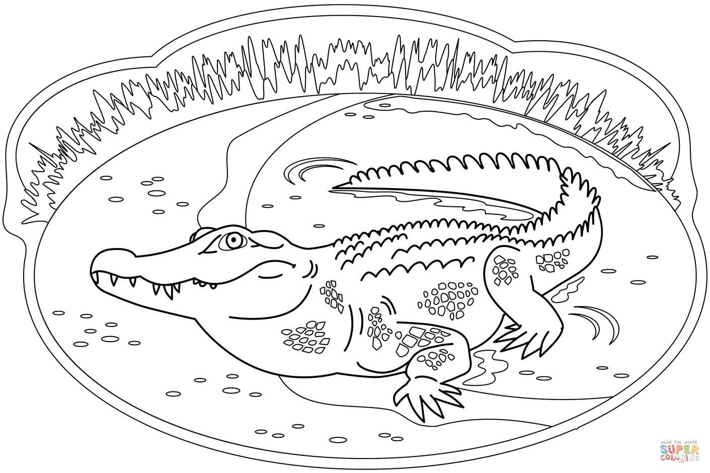 Crocodile coloring page free printable coloring pages