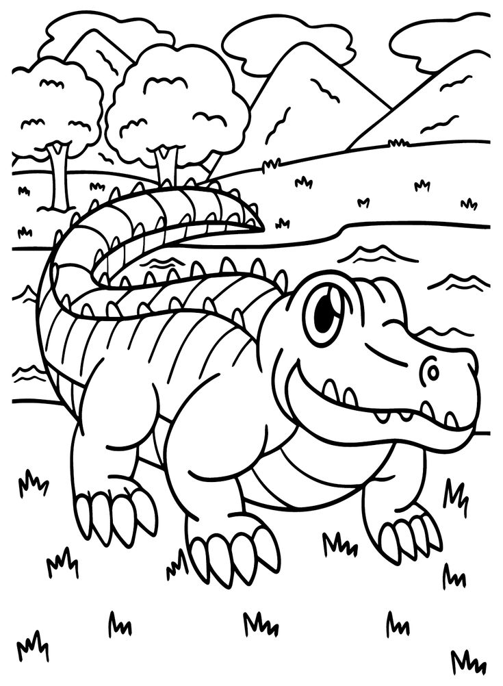 Crocodile coloring pages