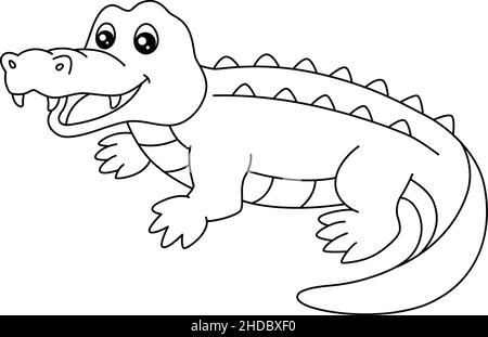 Crocodile coloring page isolated for kids stock vector image art