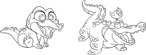 Thousand crocodile coloring book royalty