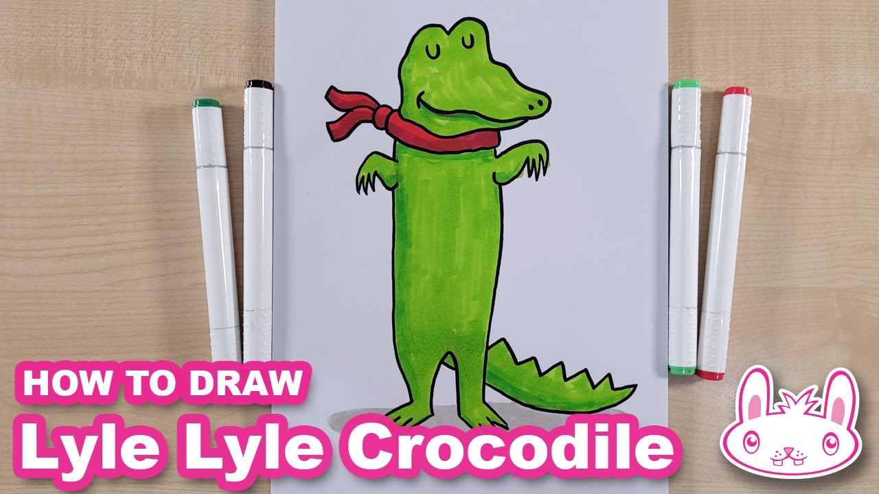 How to draw lyle lyle crocodile easy step by step tutorial