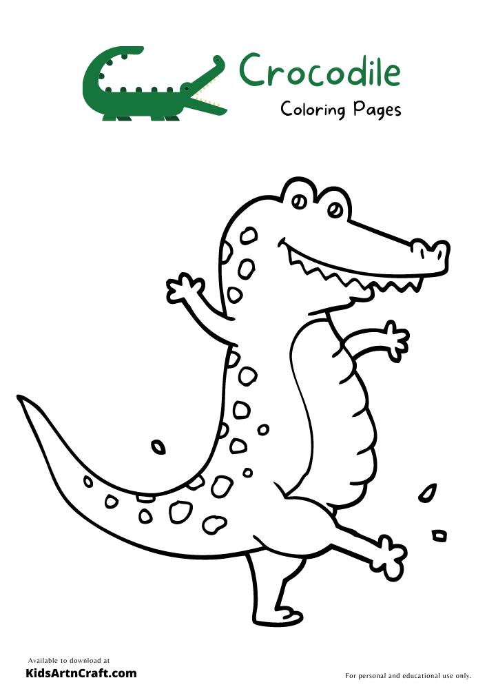 Crocodile coloring pages for kids â free printables