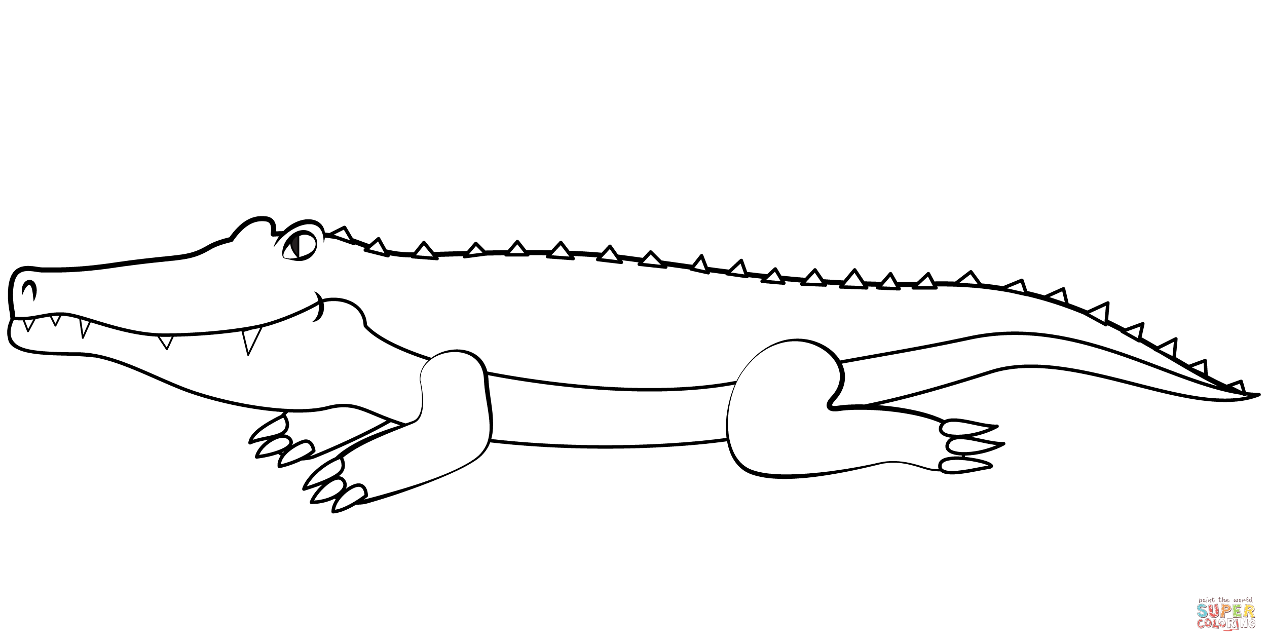 Crocodile coloring page free printable coloring pages