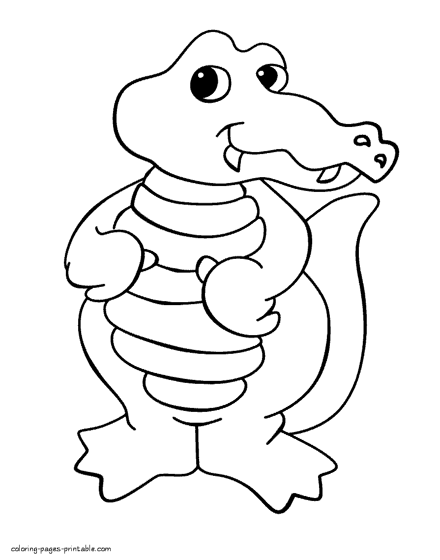 Printable crocodile coloring page for preschoolers coloring