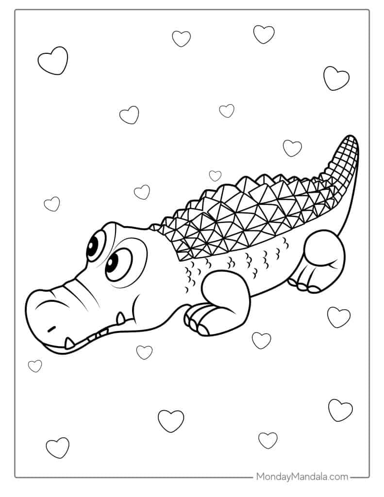 Crocodile coloring pages free pdf printables