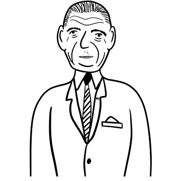 Poorly drawn lyndon b johnson art board print for sale by eesienk