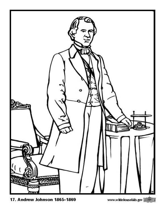 Coloring page andrew johnson