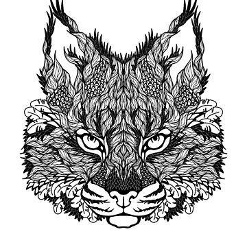 Adult coloring lynx art board print by yuna