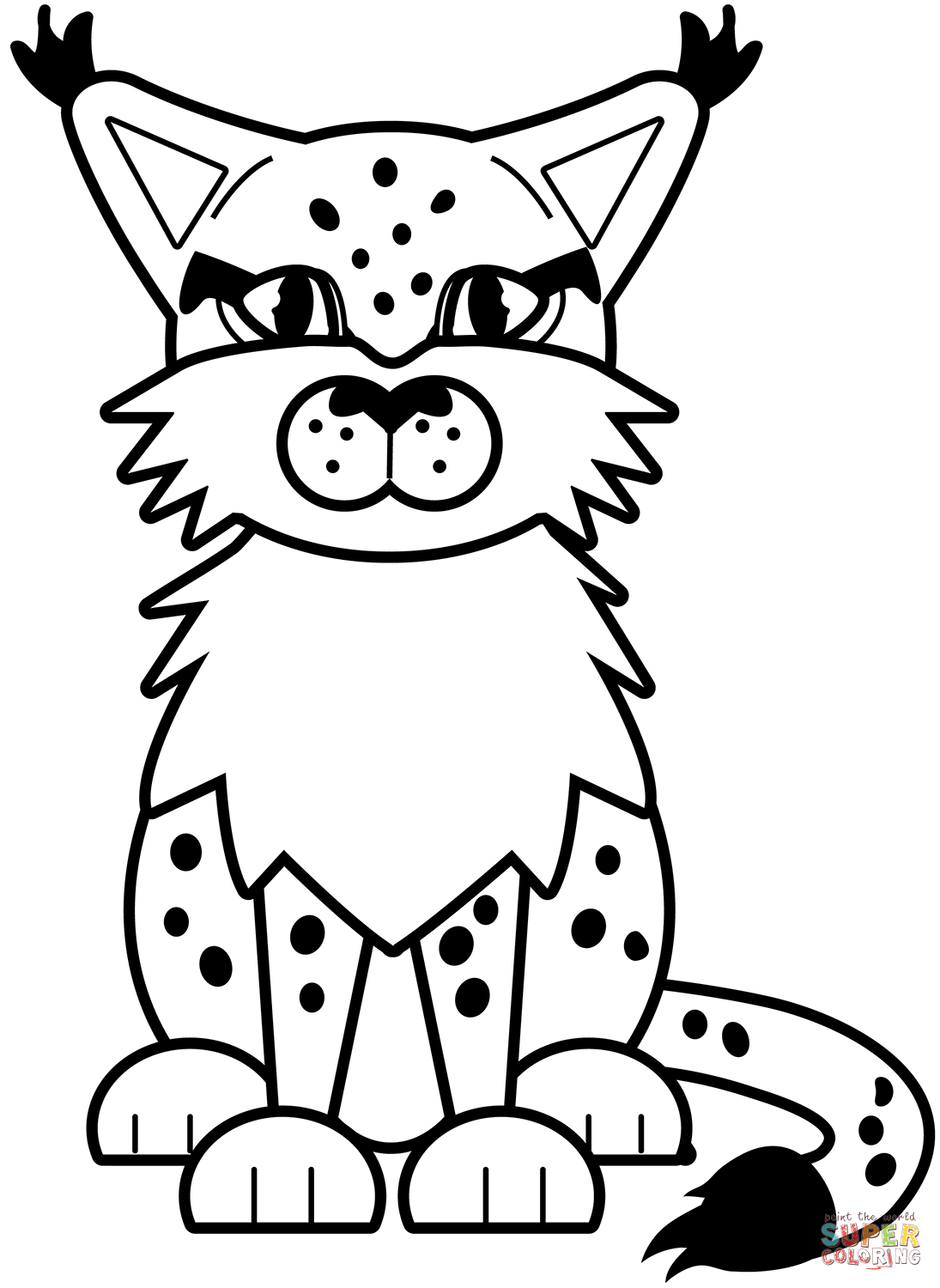 Cute lynx coloring page free printable coloring pages