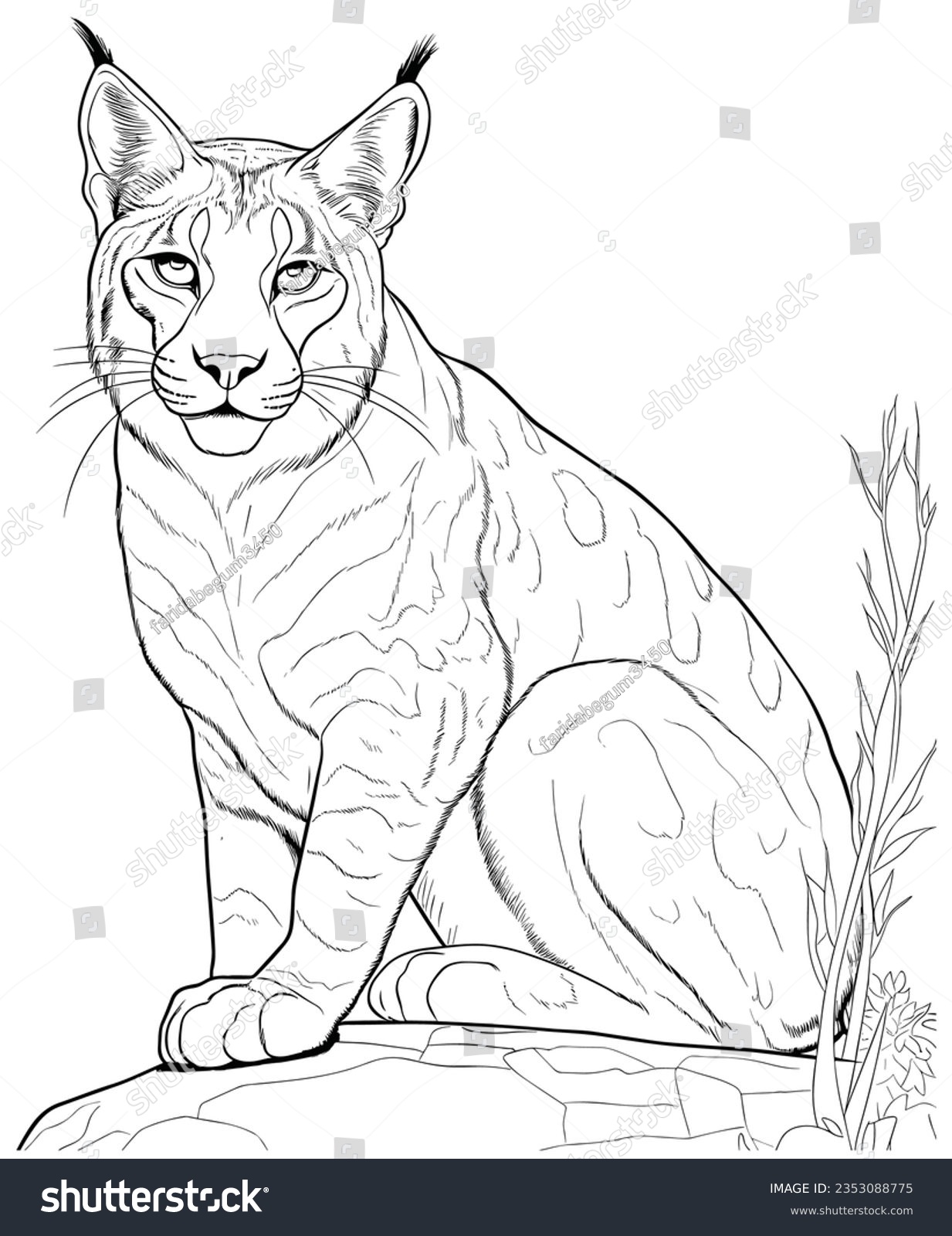 Lynxes coloring pages kids stock vector royalty free