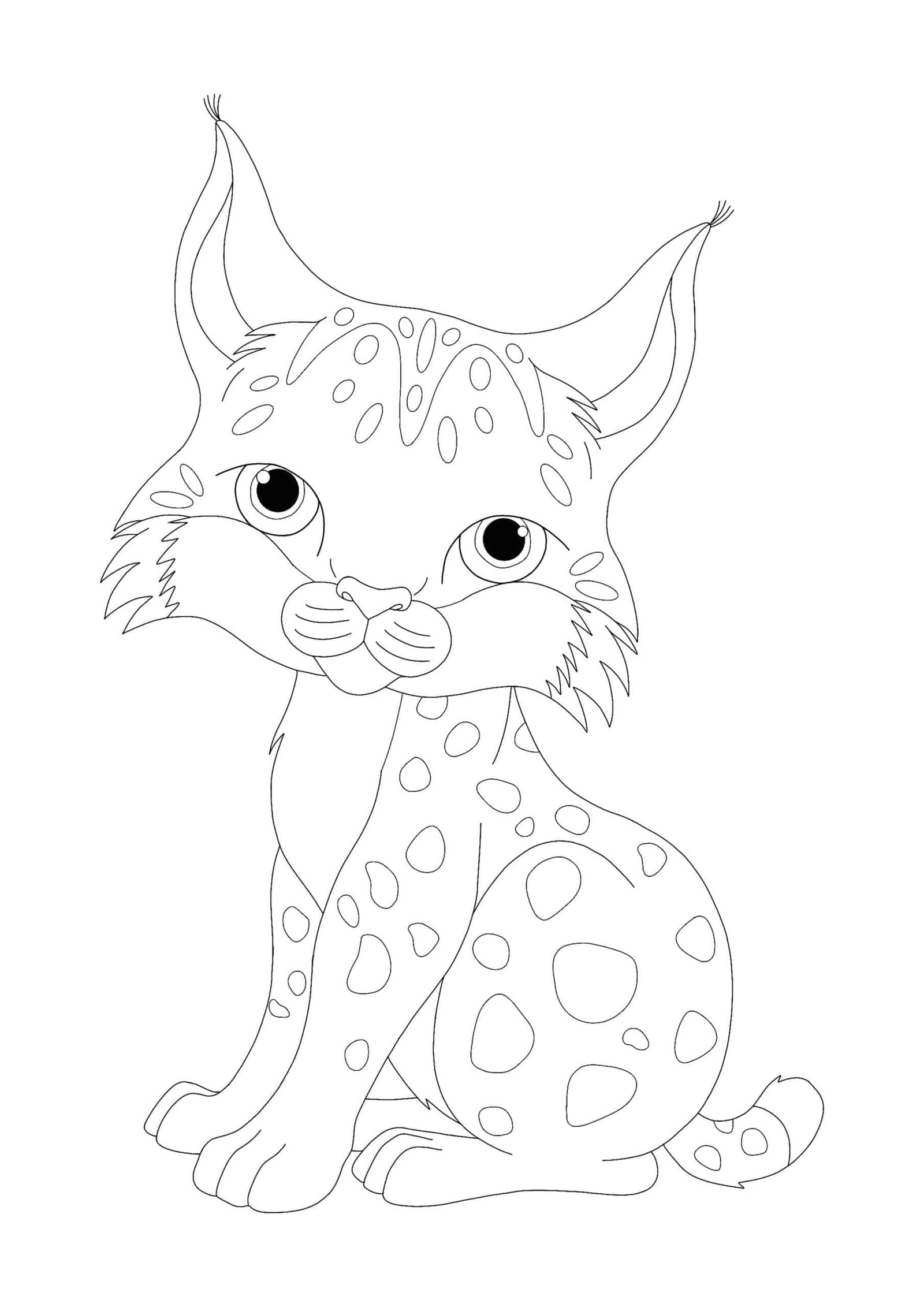 Baby wild cat coloring pages