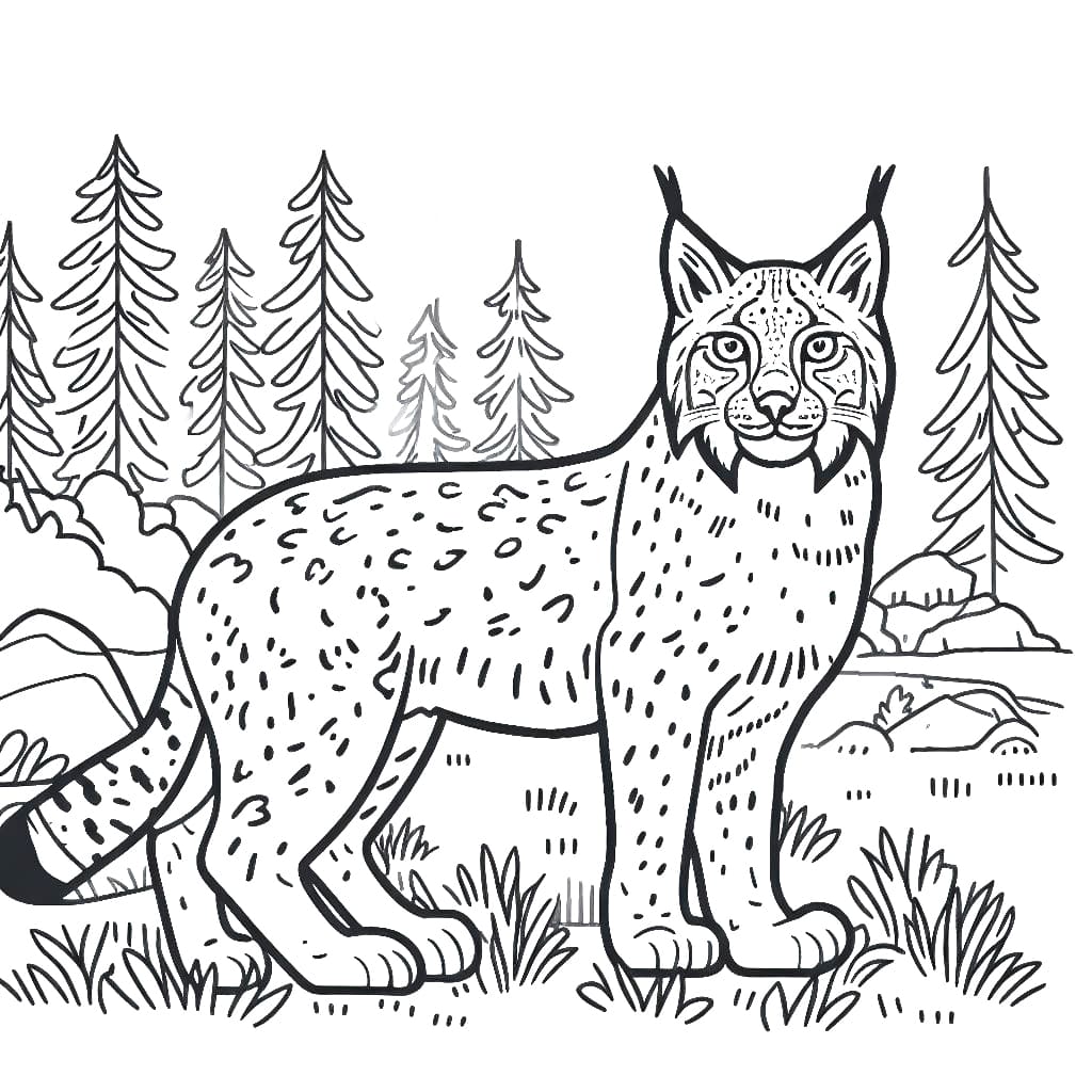 A lynx image coloring page