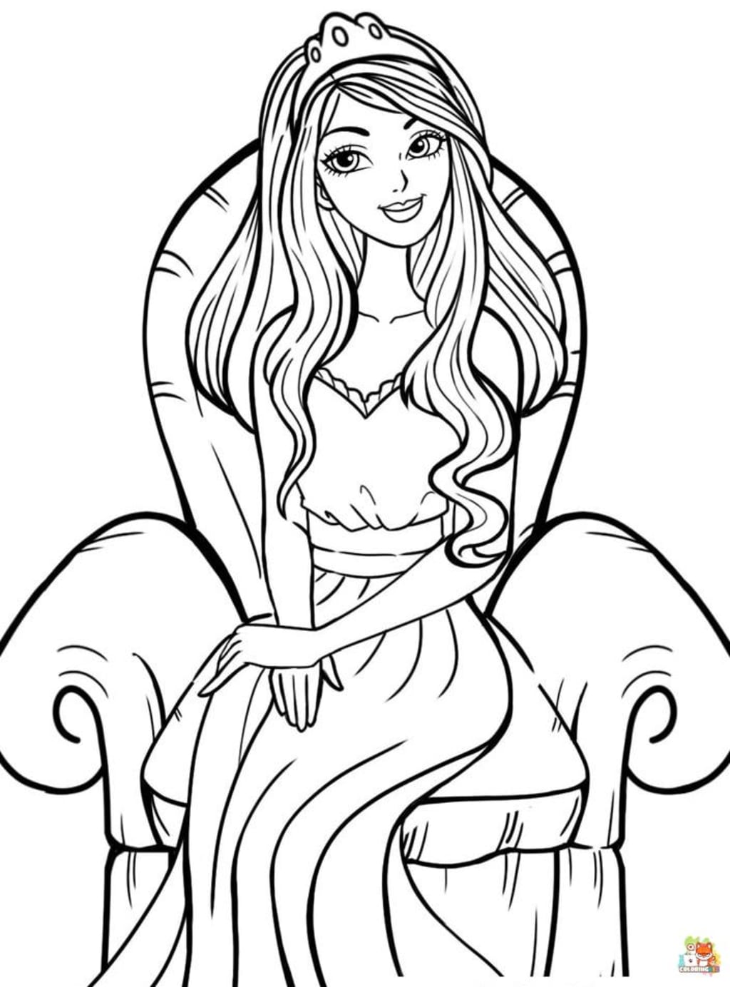 Simple and fun easy princess coloring pages for kids art