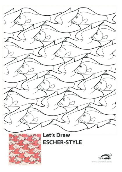 Printables for kids escher art tessellation art mc escher art