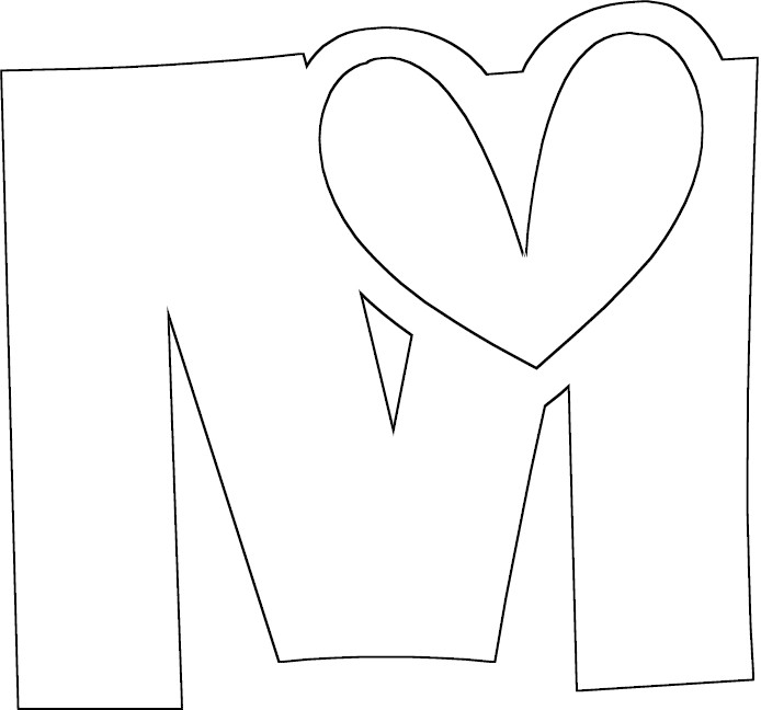 Full letter m coloring page