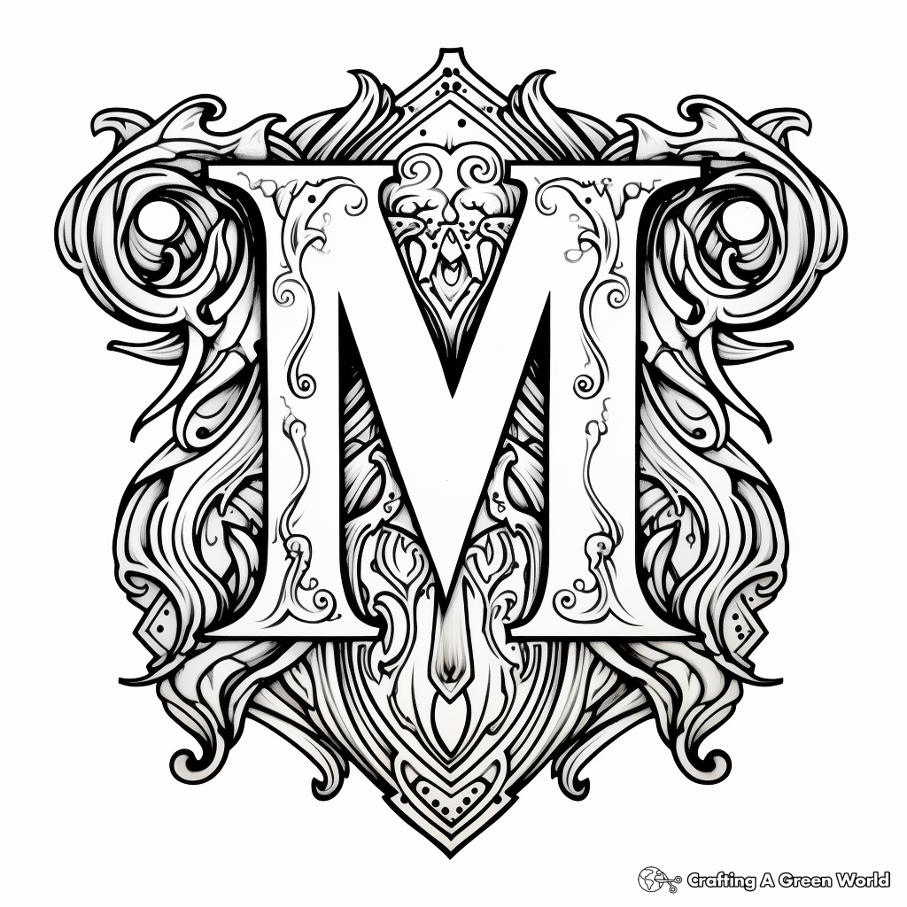 Letter m coloring pages