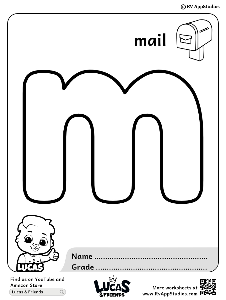 Alphabet m coloring pages