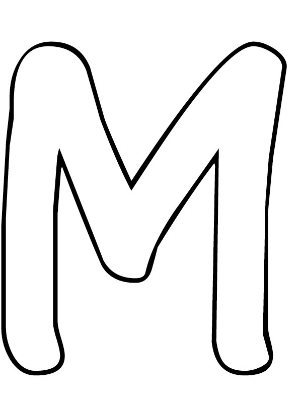 Letter m coloring page