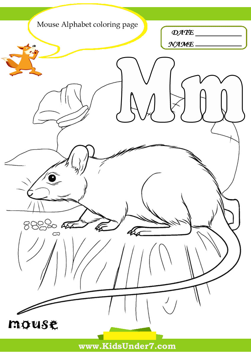 Kids under letter m worksheets and coloring pages