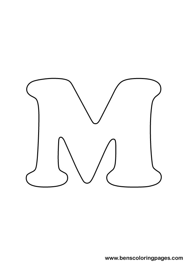 Free letter m coloring page