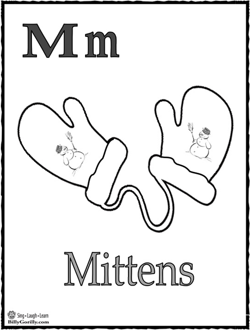 Mitten coloring page