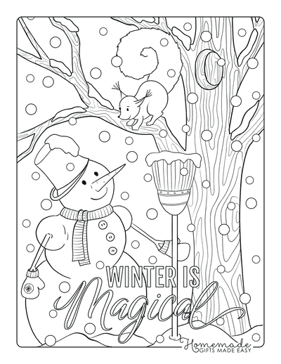 Free printable winter coloring pages for kids adults