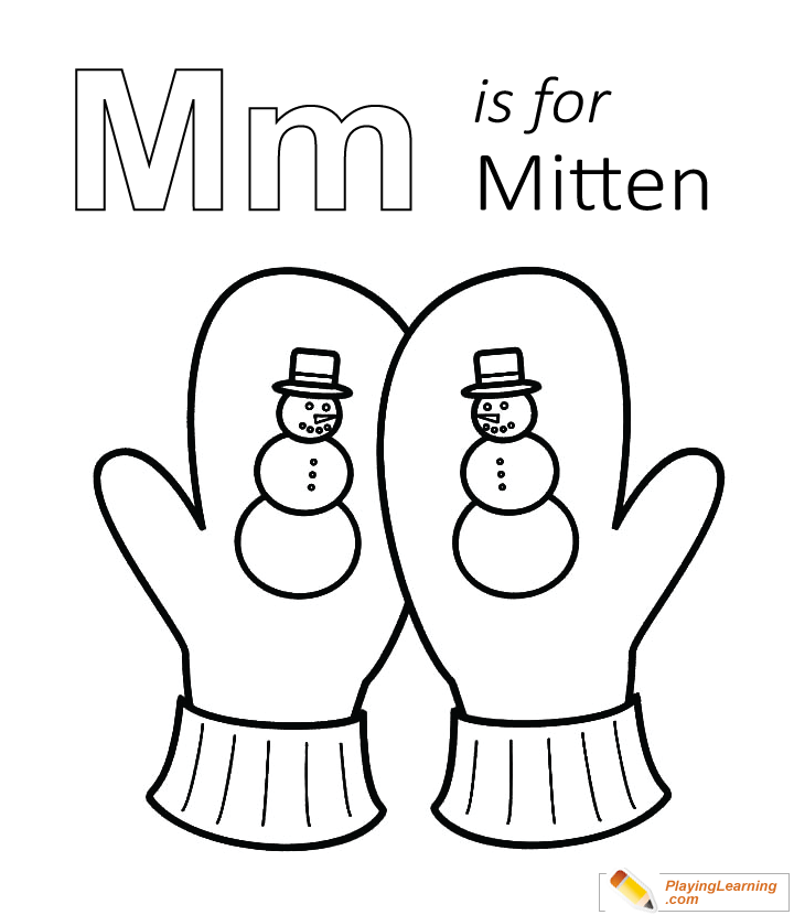 M is for mitten coloring page free m is for mitten coloring page