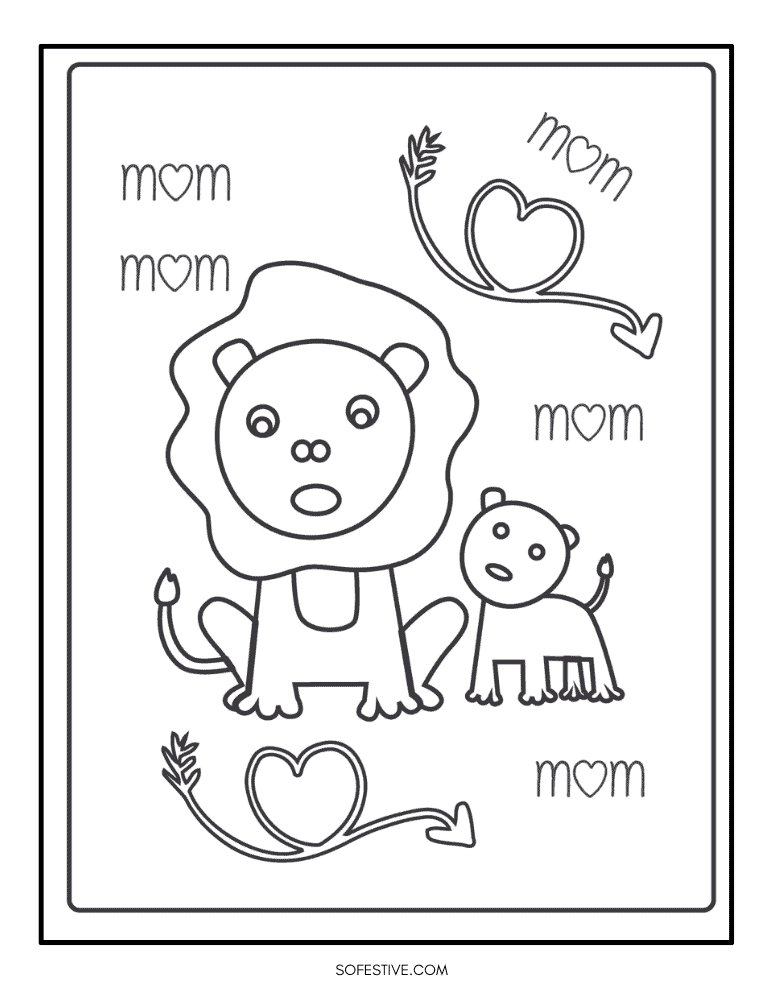 Free mothers day coloring pages