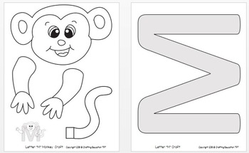 Monkey and letter m craft by crafting education tpt