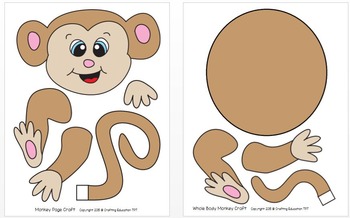 Monkey and letter m craft by crafting education tpt